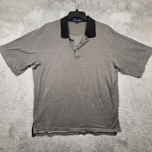 Polo‎ Golf Ralph Lauren XXL Gray Black Diamond Pattern Short Sleeve Golf Polo *